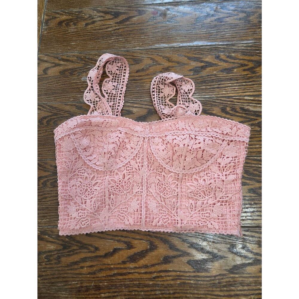 FARM Rio Guipire Sleeveless Corset Top sz Small - Picture 2 of 5